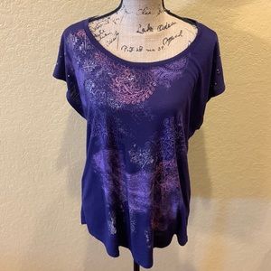 Hannah short sleeve, embellished purple, top, XL, EUC | offer in description